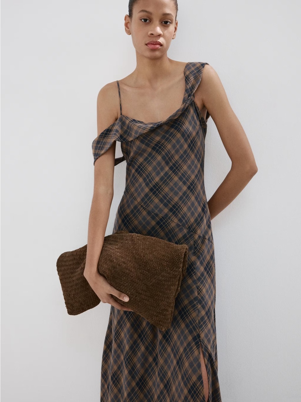 NWT (size 8) Mango CHECK ASYMMETRICAL DRESS - Picture 2 of 11